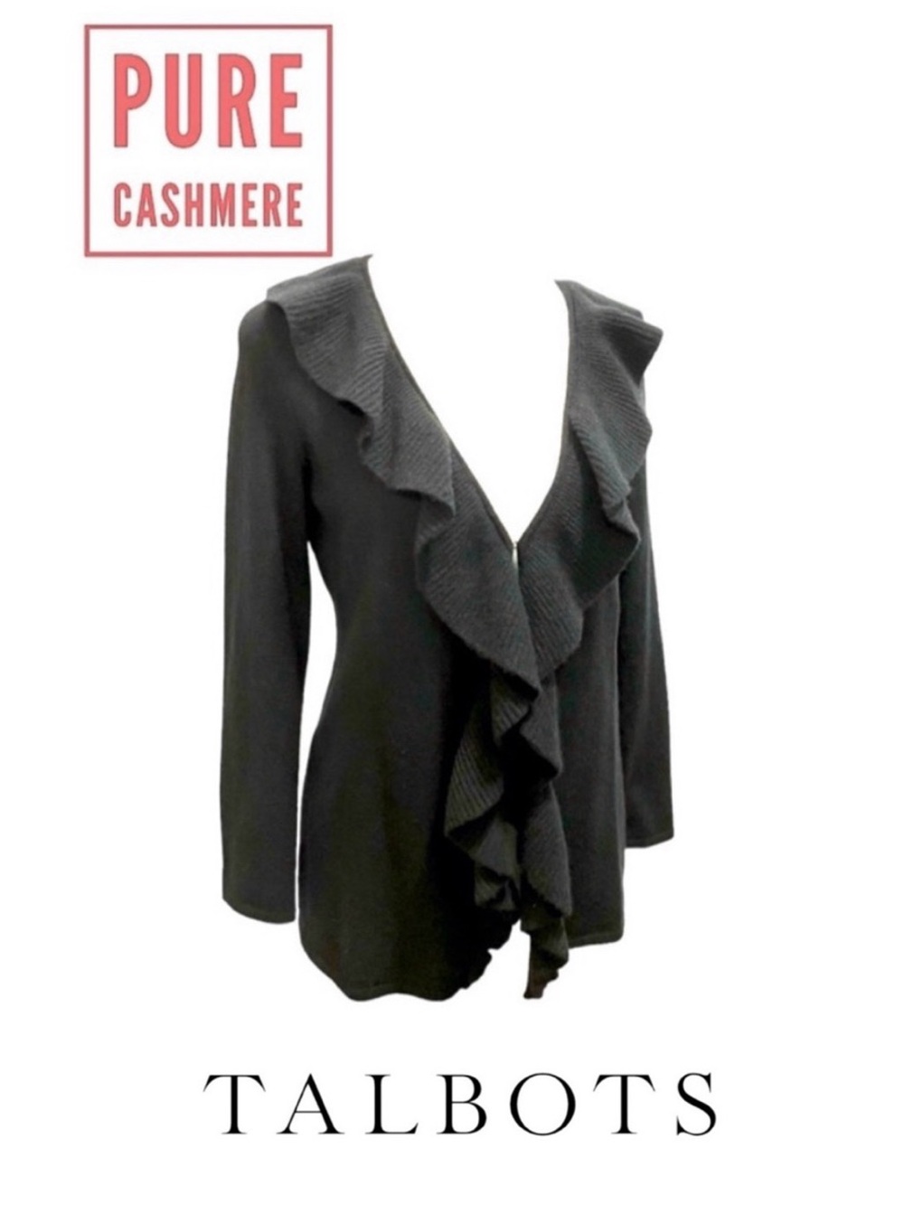 Black Cashmere Talbots Cardigan